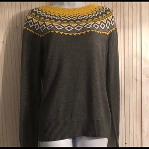 Merona Gray & Yellow Sweater
